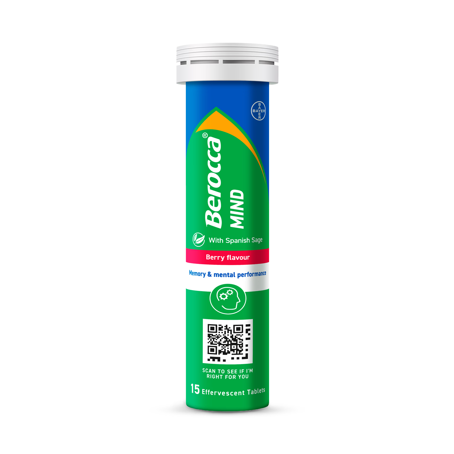 Berocca Mind effervescent tablets Berry 15 tablets (British brand)