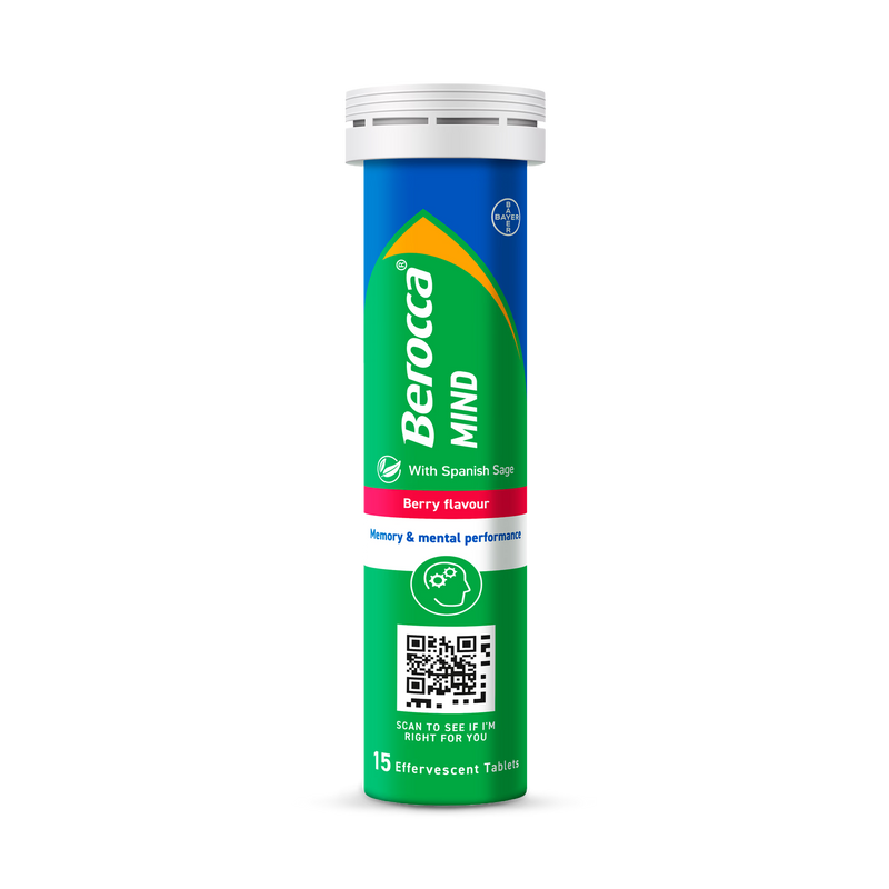Berocca Mind effervescent tablets Berry 15 tablets (British brand)