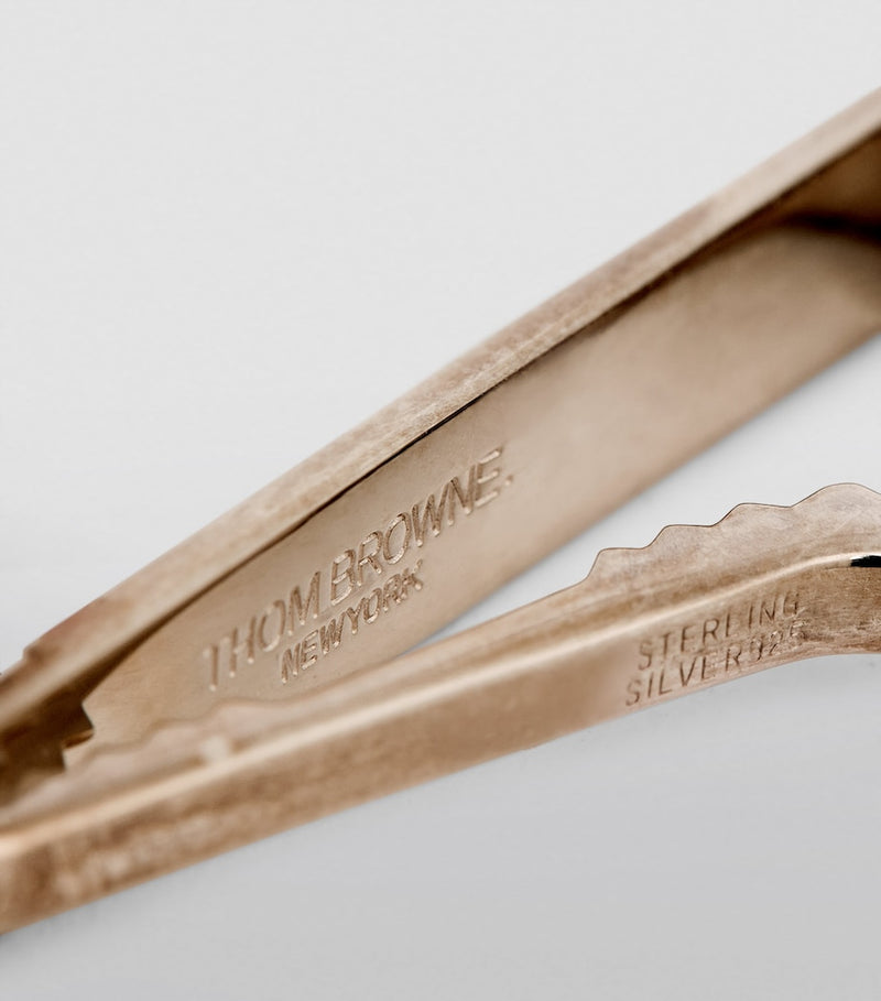 Thom Browne sterling silver tie clip tricolour design (British brand)