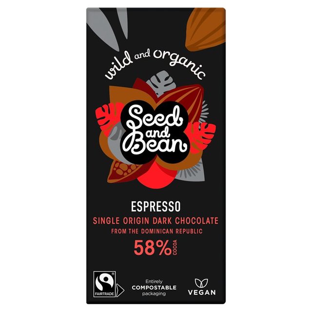 Seed & Bean Organic Dark Chocolate Bar 58% Espresso   85g GOODS M&S   