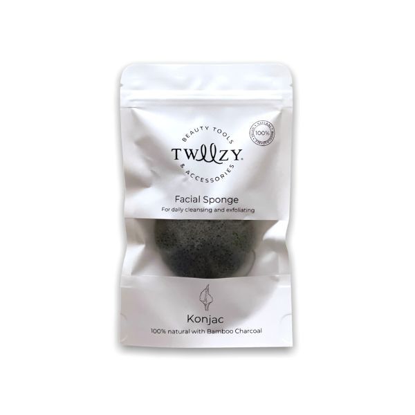 Tweezy Facial Exfoliator Konjac Sponge 100% Natural Charcoal GOODS Superdrug   