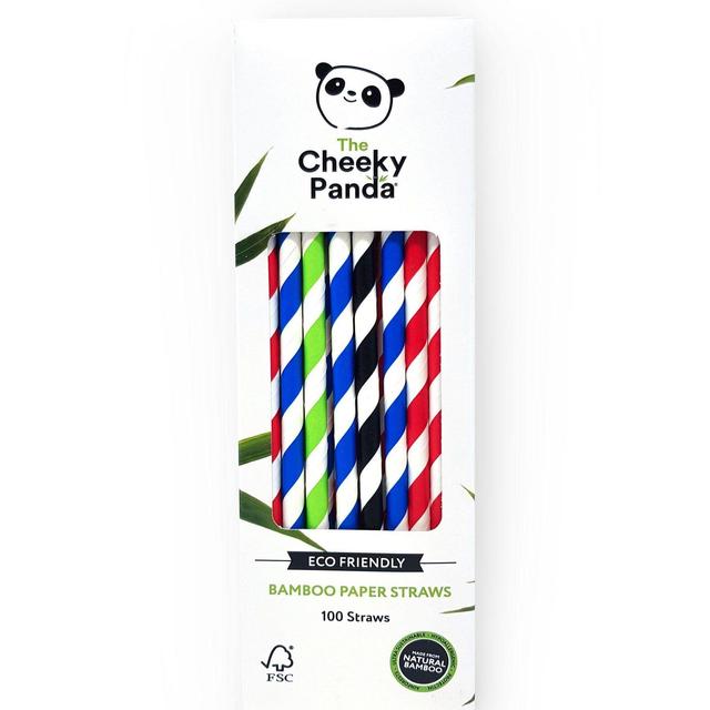 Cheeky Panda Striped Bamboo Paper Straws   100 per pack GOODS M&S   