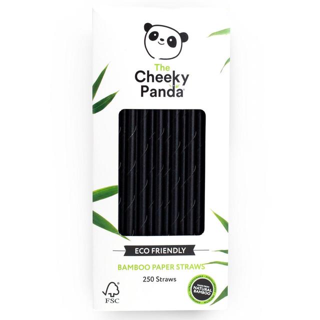 Cheeky Panda Black Bamboo Paper Straws   250 per pack GOODS M&S   