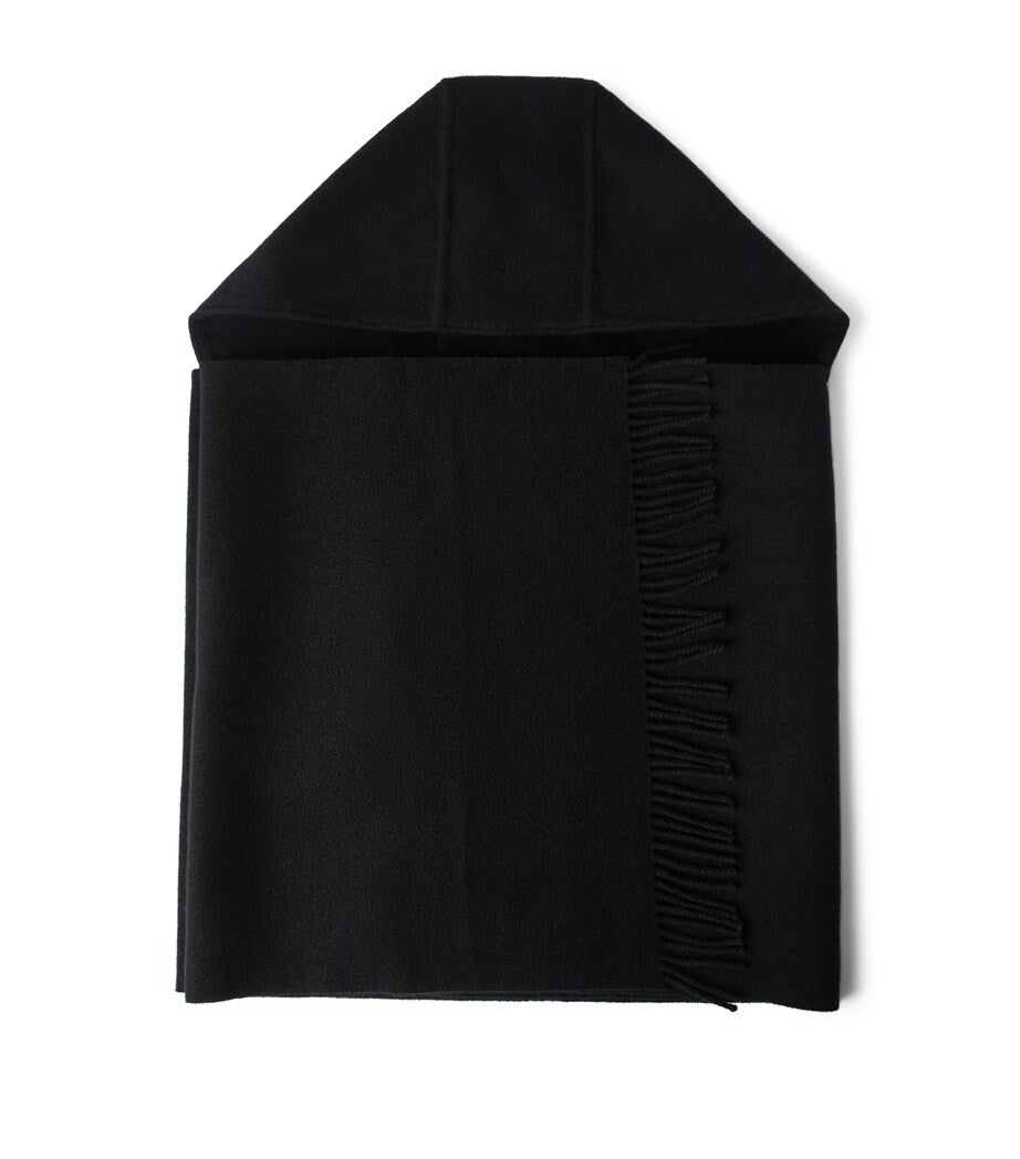 Brunello Cucinelli wool cashmere hood-detail scarf, UK version