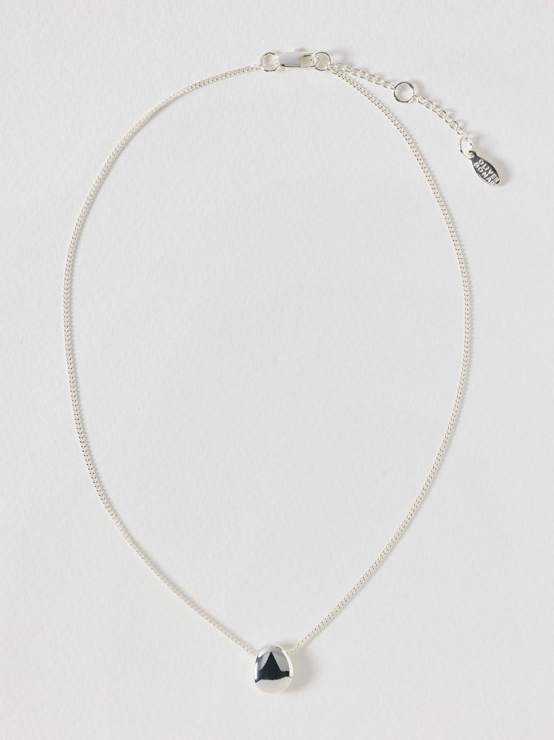Oliver Bonas silver tone pebble pendant necklace (British brand)