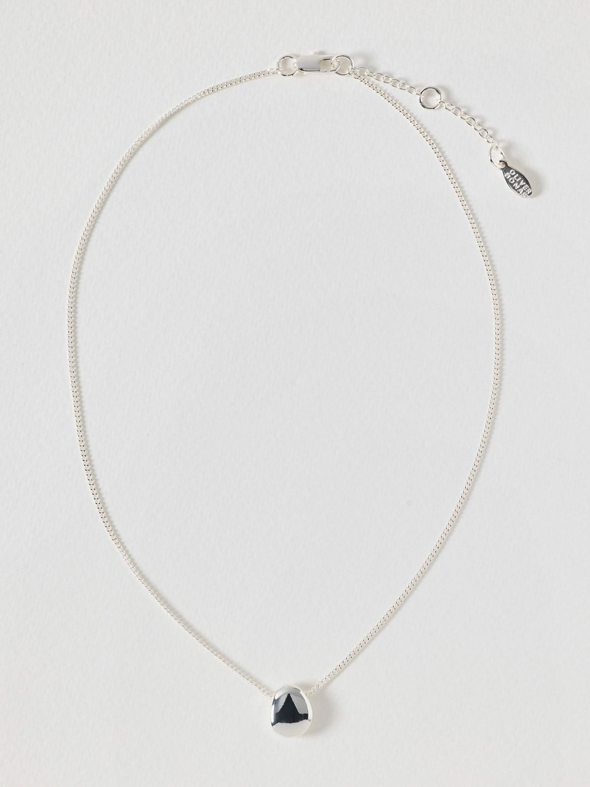 Oliver Bonas silver tone pebble pendant necklace (British brand)