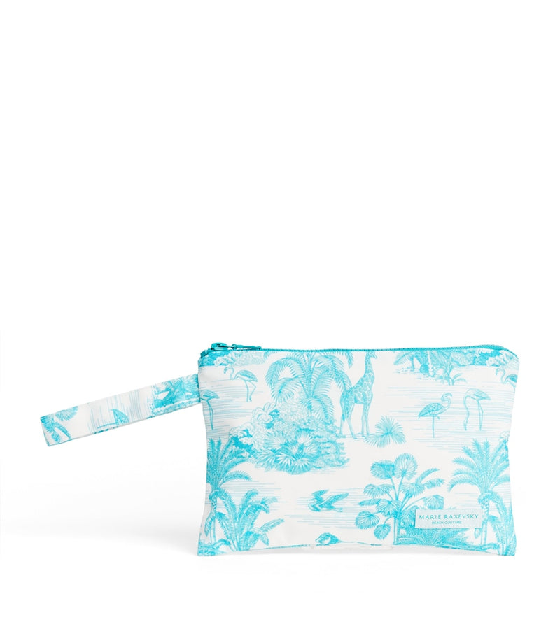 Marie Raxevsky small waterproof jungle print pouch, imported from the UK