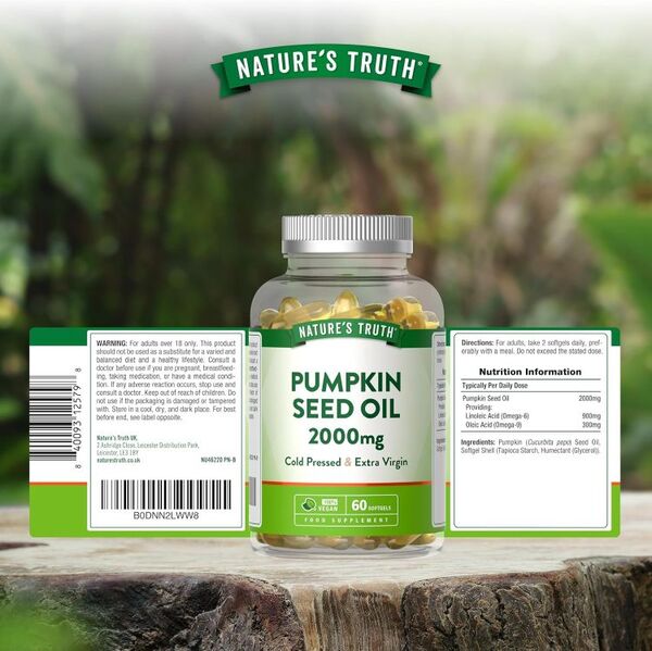 Nature's Truth pumpkin seed oil 2000mg 60 count - British product