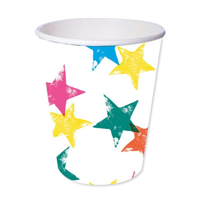 Star Recyclable Paper Party Cups   8 per pack