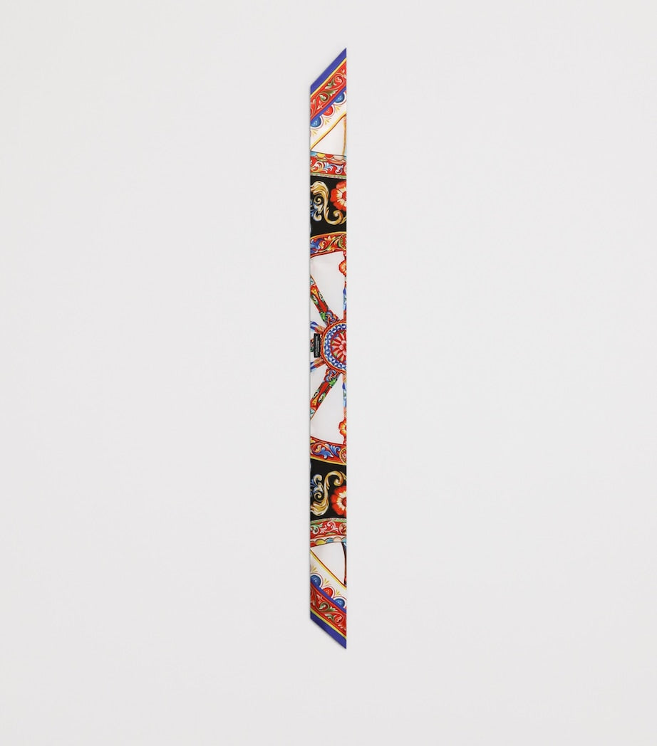 Dolce&Gabbana silk scarf Carretto Print 6x100cm, UK version