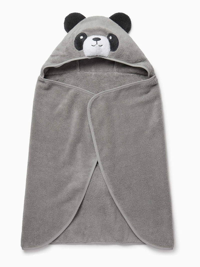 MORI grey Panda Panda cotton kids hooded towel - British product