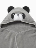 MORI grey Panda Panda cotton kids hooded towel - British product