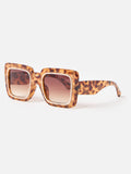 Oliver Bonas brown tort oversized square sunglasses, imported from the UK