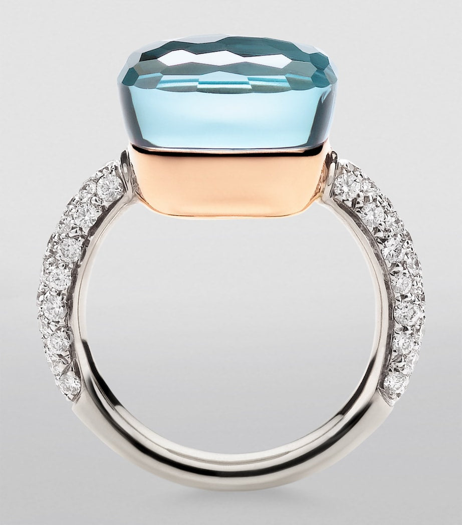 Pomellato Nudo Maxi Ring mixed gold diamond topaz, UK version