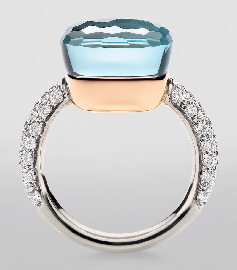 Pomellato Nudo Maxi Ring mixed gold diamond topaz, UK version