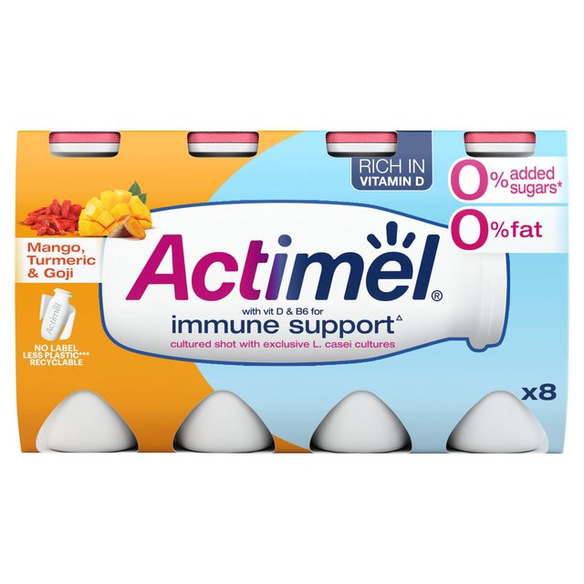 Actimel Supermix Mango Goji Berry Turmeric Cultured Yogurt Drink   8 x 100g GOODS M&S   