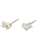 Oliver Bonas gold plated heart cluster stud earrings (British brand)