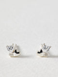 Oliver Bonas silver stud earrings heart cluster (British brand)