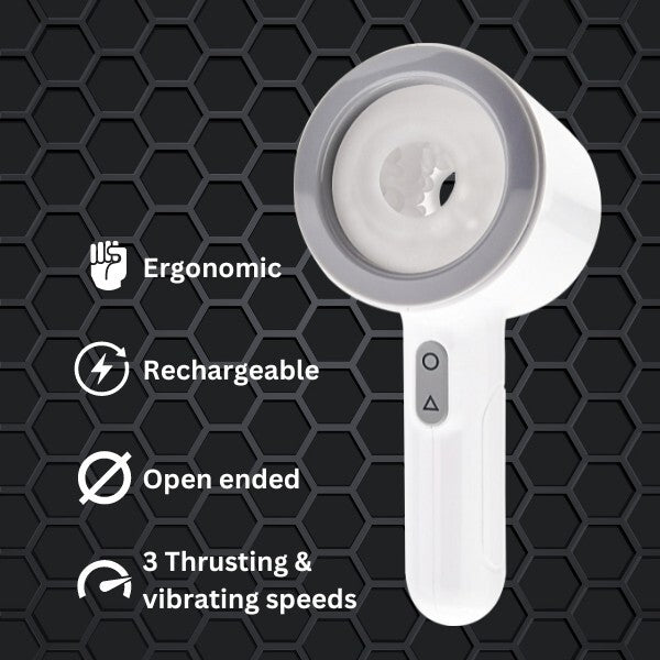REV thrusting vibrating male masturbator, imported from the UK