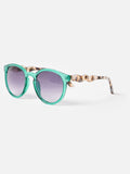 Oliver Bonas green preppy sunglasses, imported from the UK