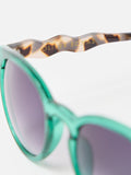 Oliver Bonas green preppy sunglasses, imported from the UK