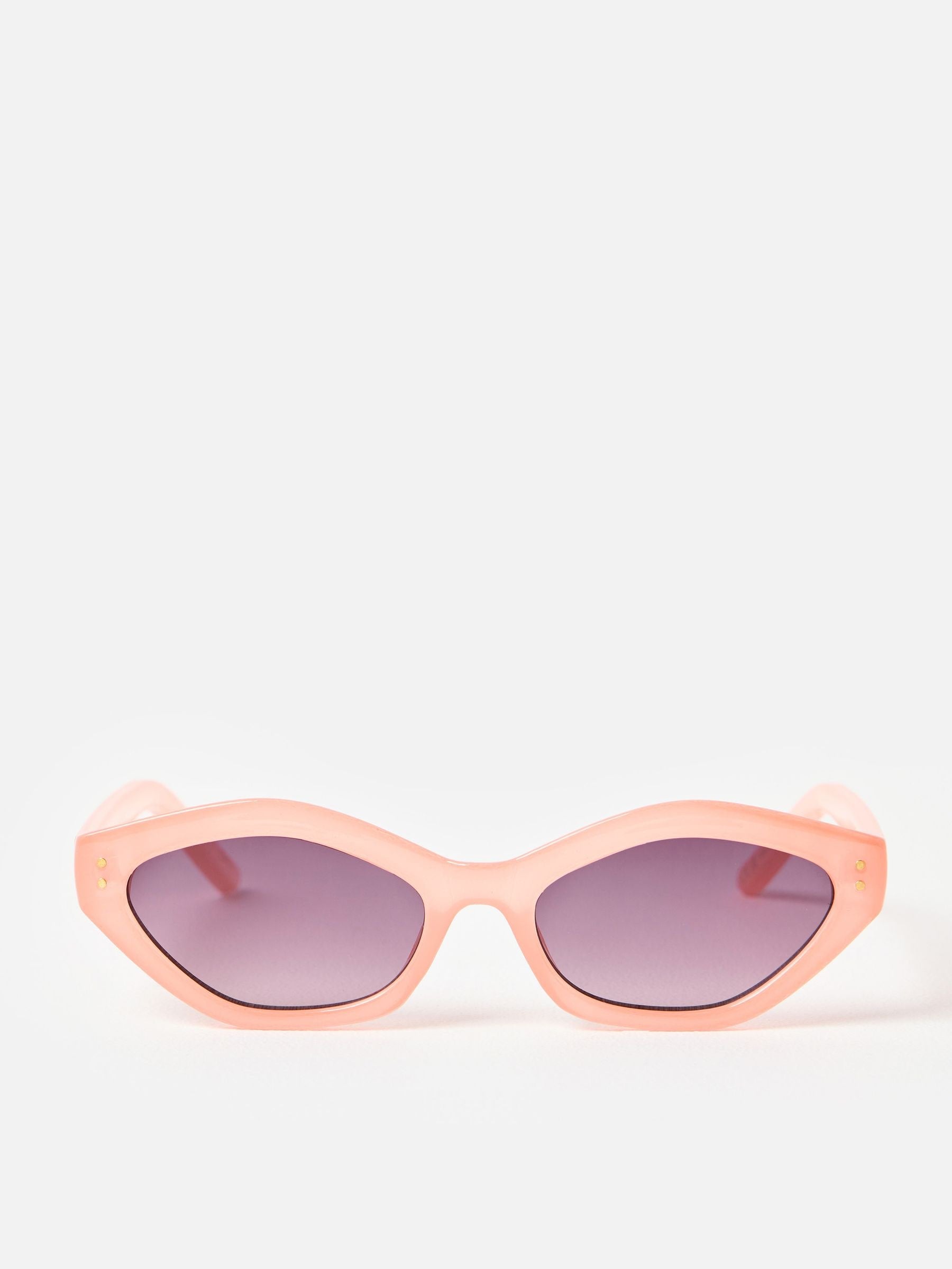 Oliver Bonas peach mini angled sunglasses, imported from the UK
