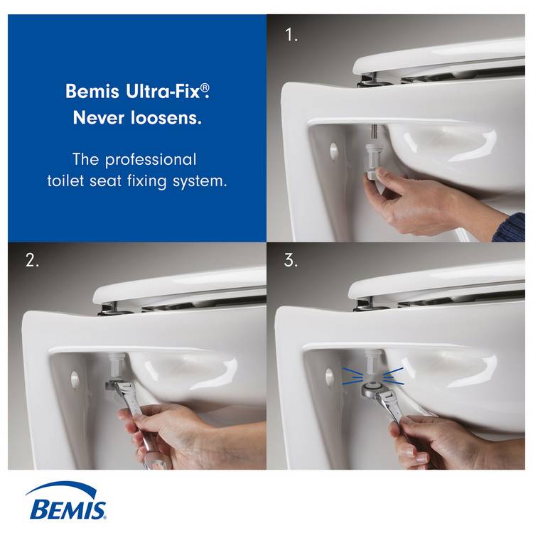 Bemis Ultra-Fix white toilet seat (British brand)