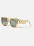 Oliver Bonas green and gold metal inlay oversized square sunglasses - British product