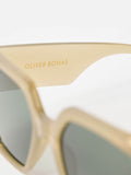 Oliver Bonas green and gold metal inlay oversized square sunglasses - British product