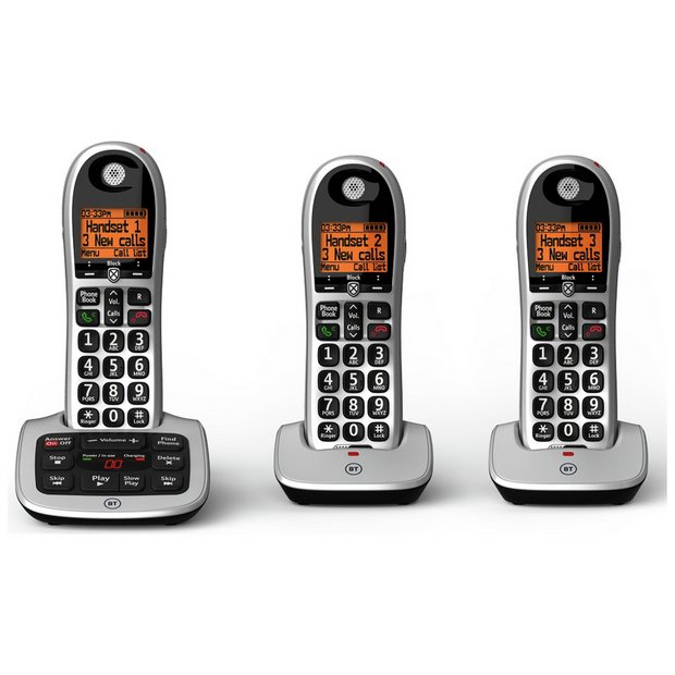 BT Big Button 4600 cordless telephone triple pack, UK version