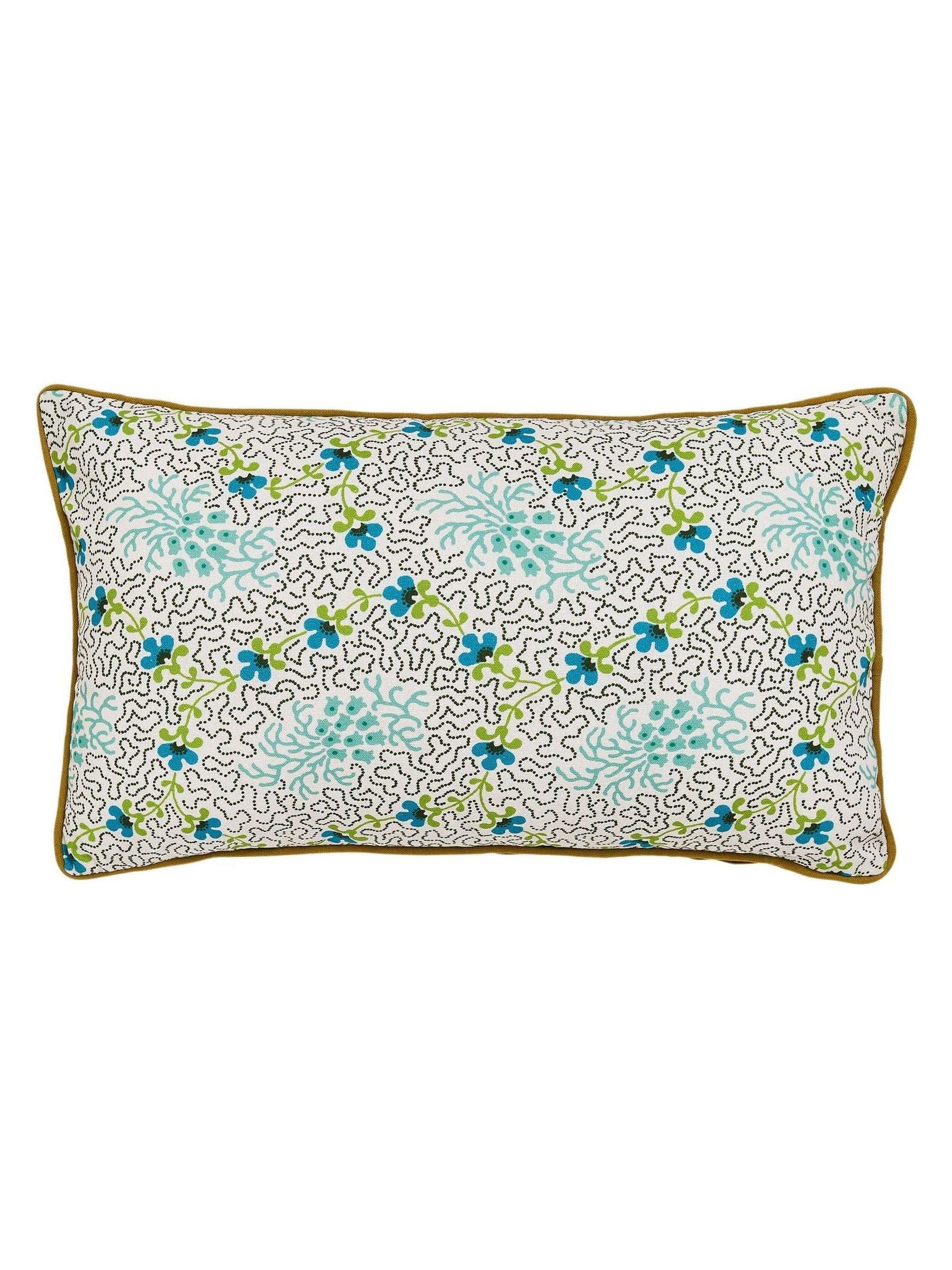 Land & Shore green dotty outdoor cushion 30x50cm, UK version