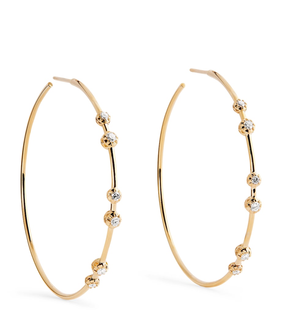 Jacquie Aiche yellow gold diamond Sophia hoop earrings - British product