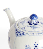 Royal Copenhagen Blue Fluted Half Lace Teapot 1L, imported from the UK