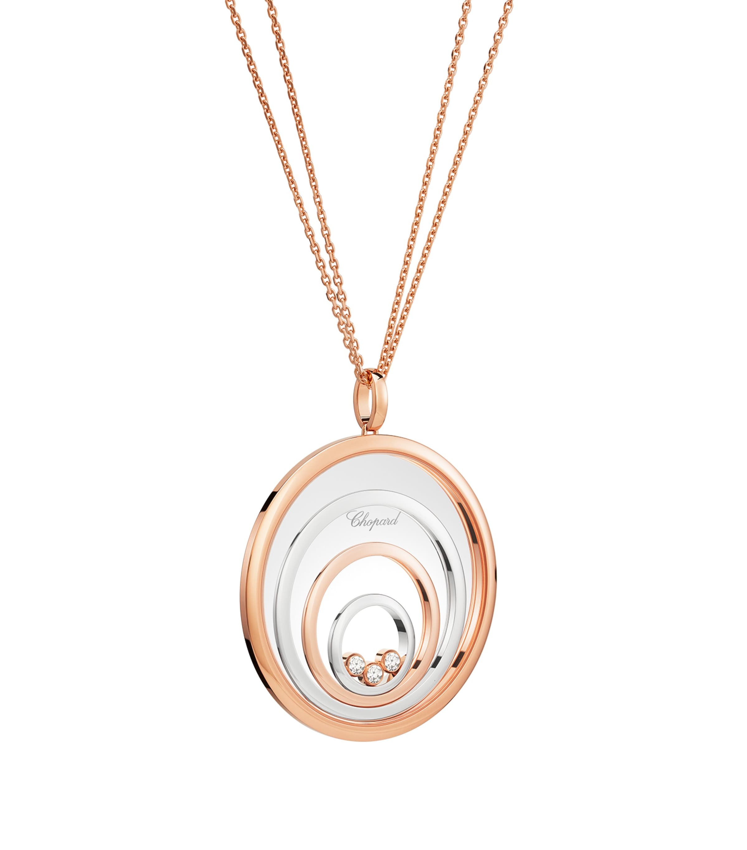 Chopard mixed gold diamond Happy Spirit pendant (British brand)