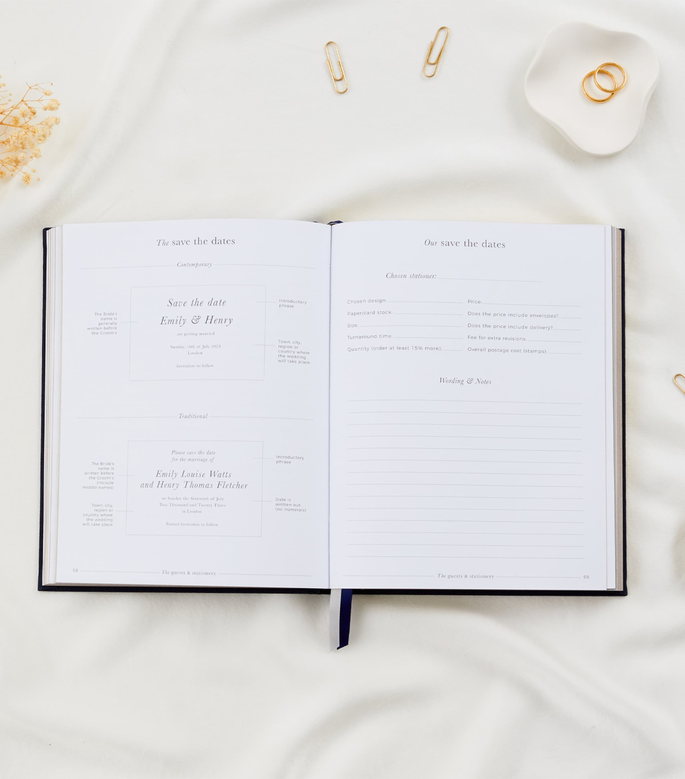 Blush and Gold wedding planner journal - British product
