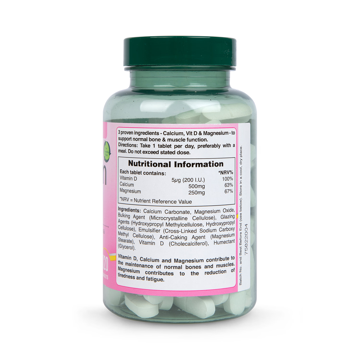 Holland Barrett Calcium Magnesium Vitamin D Tablets 120 count, UK version