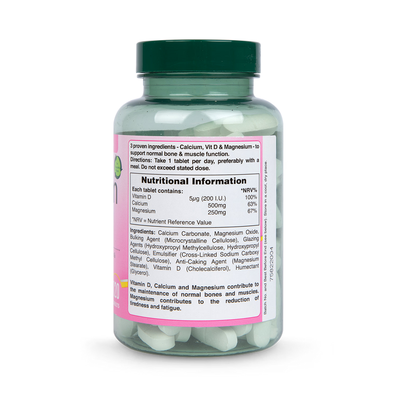 Holland Barrett Calcium Magnesium Vitamin D Tablets 120 count, UK version