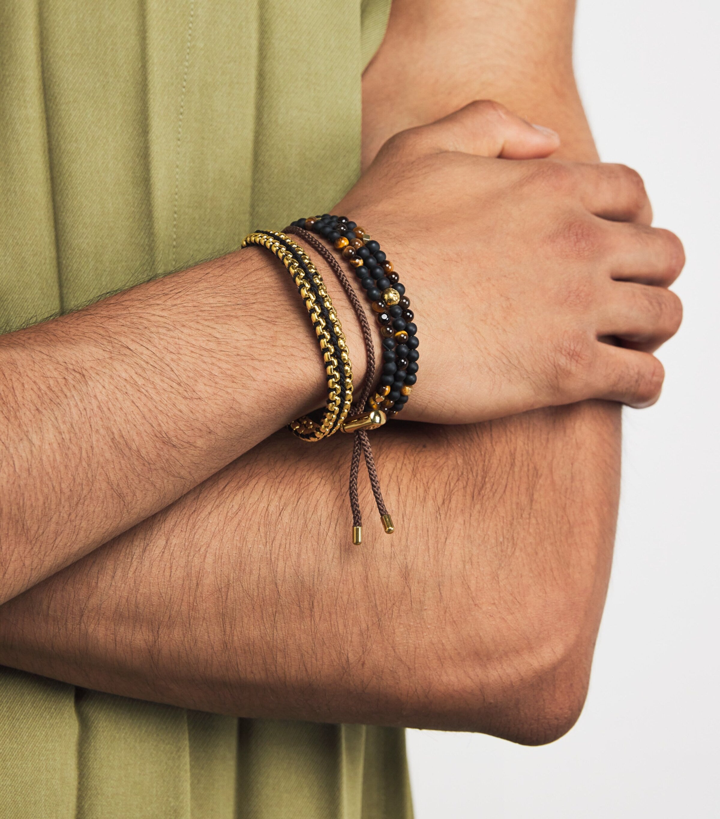 Nialaya box chain bracelet gold-plated 8mm (British brand)