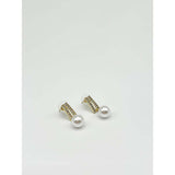 SVNX pearl drop earrings in gold stainless steel, imported from the UK