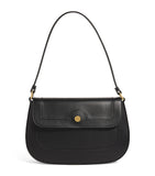 Italian Leather Shoulder Bag with Gold-Plated Accents