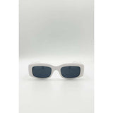SVNX chunky rectangle sunglasses white frame black lens (British brand)