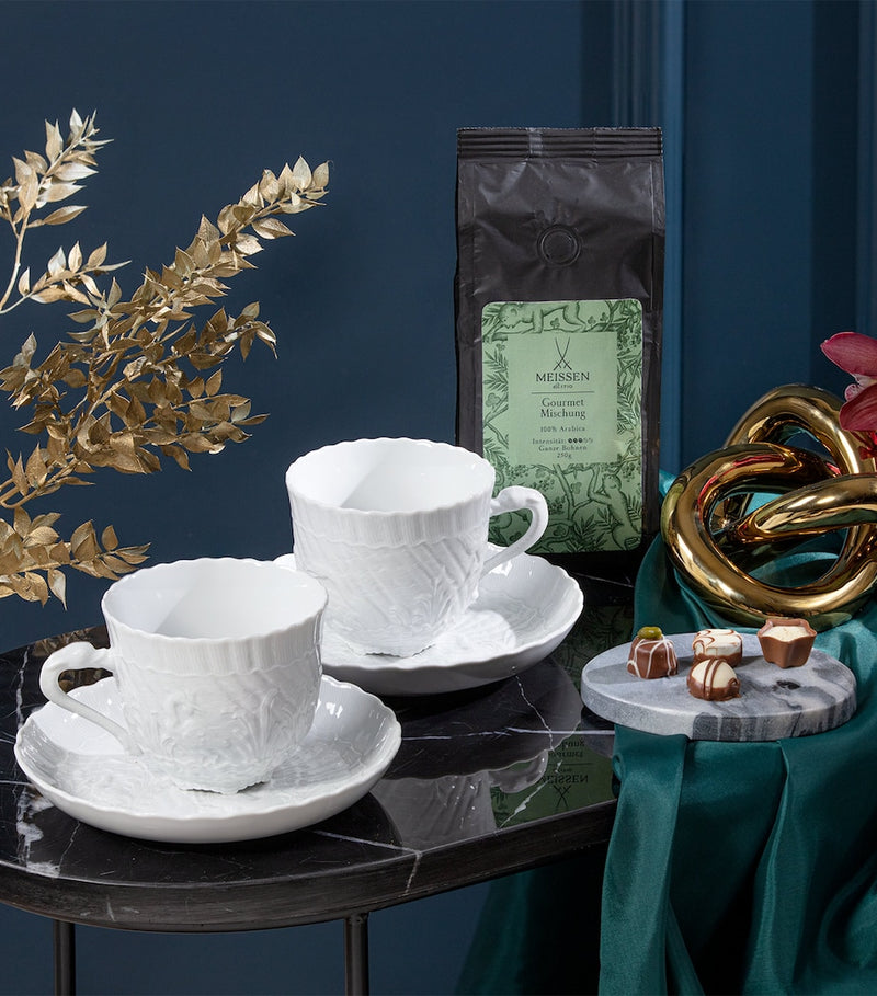 Meissen Swan Service cappuccino cup and saucer, UK version