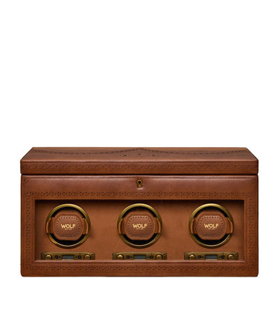 Harrods WOLF Brogue Triple Watch Winder with Storage- Buy online at McGrocer