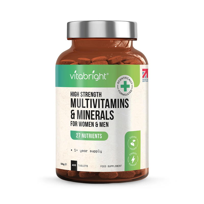 VitaBright multivitamin tablets 27 nutrients 400 tablets (British brand)