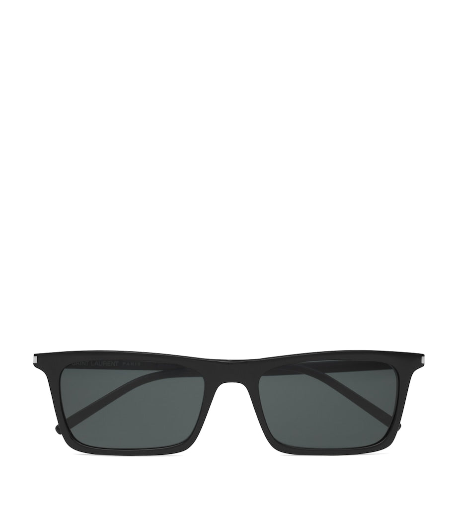 Saint Laurent Betty square sunglasses in black acetate, imported from the UK