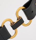 Saint Laurent double ring leather belt, UK version