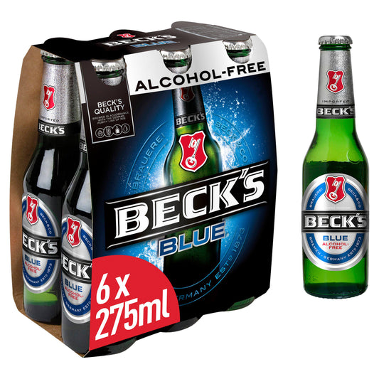 Beck's Blue Alcohol Free Beer Bottles x6 275ml