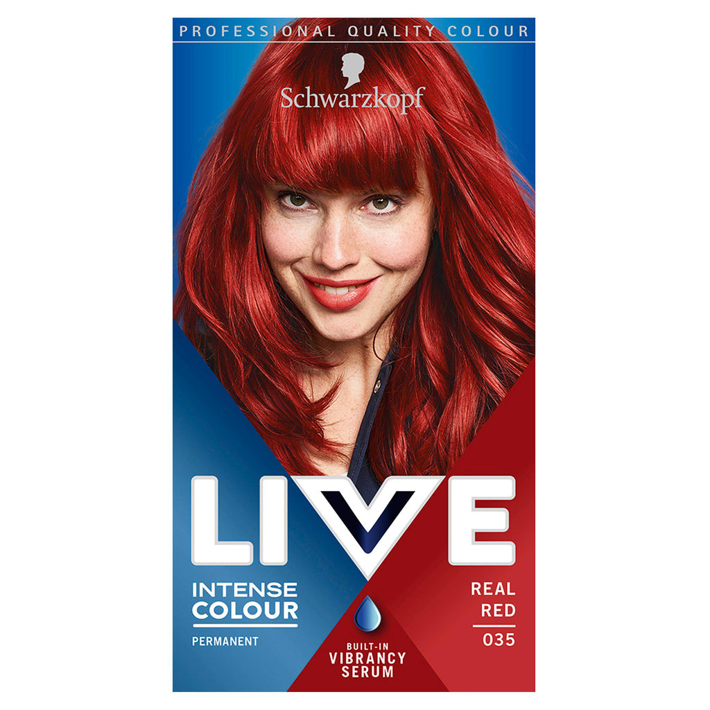 Schwarzkopf Live Intense Colour Permanent Hair Dye Real Red 035