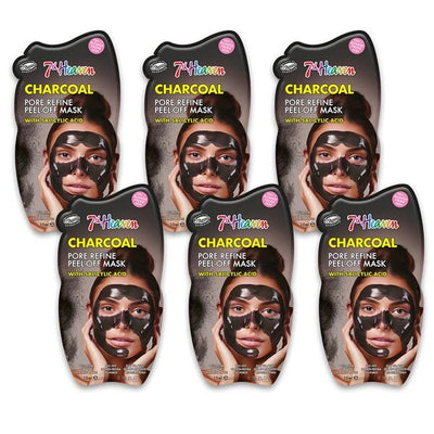 Superdrug 7th Heaven Charcoal Peel Off Mask with Salicylic Acid 6 Pack- Buy online at McGrocer
