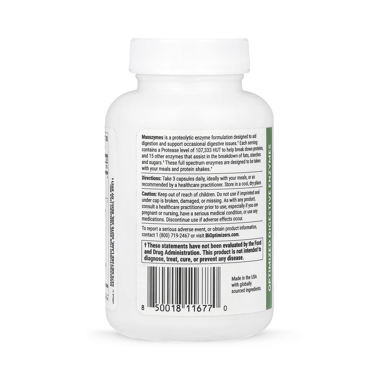 Masszymes digestive enzyme supplement 120 capsules, imported from the UK